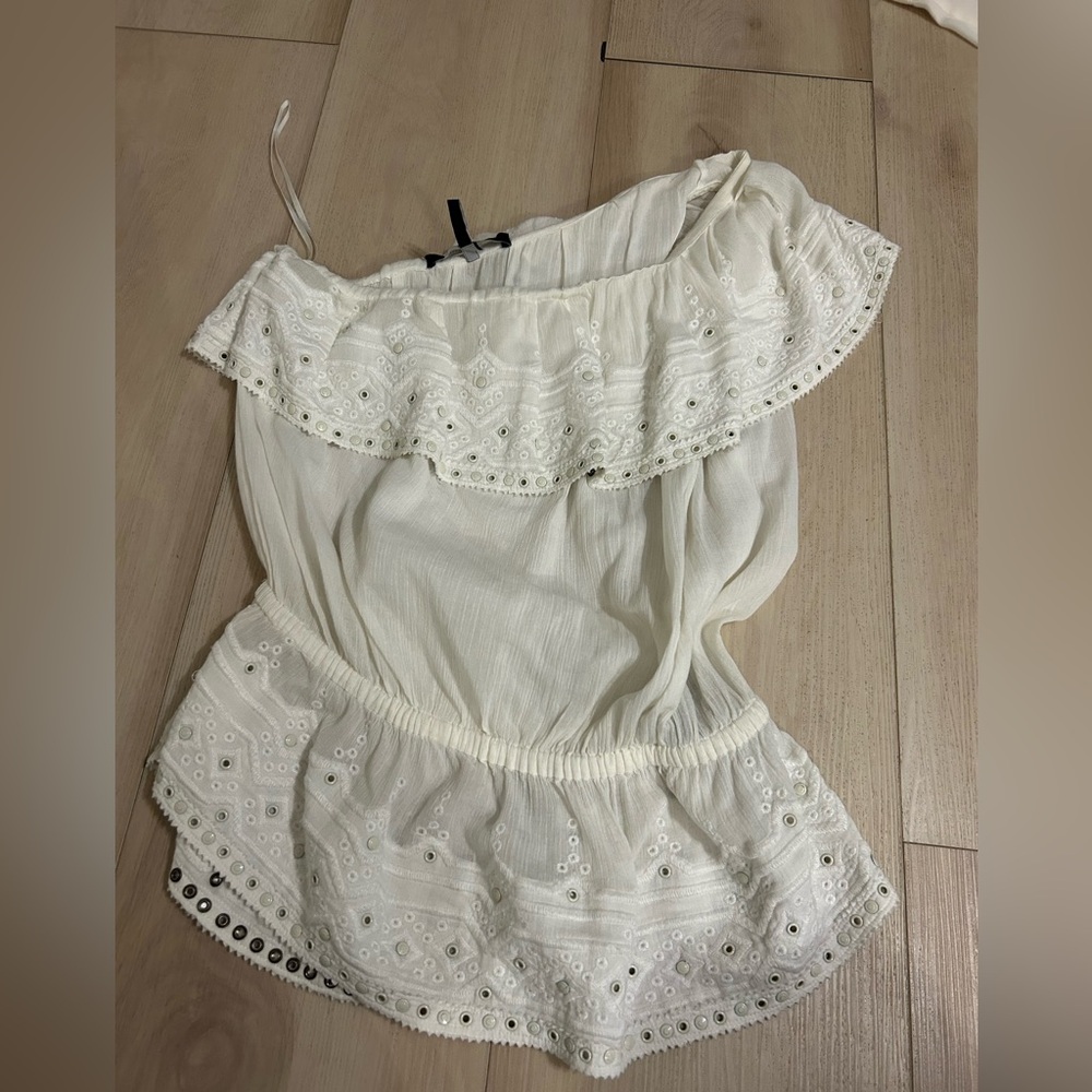 Isabel Marant Cream Off-Shoulder Blouse